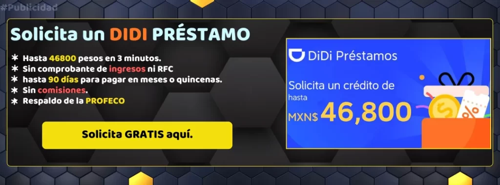 Solicita un préstamo de DIDI en minutos