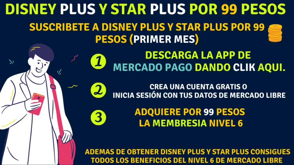 Suscribete a disney+ y star+ por 99 pesos al mes por un año