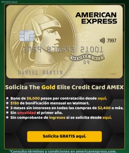 Tarjeta de crédito The Gold Elite Credit Card AMEX (1)